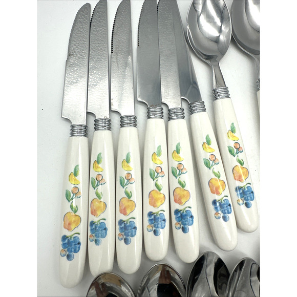 NEW* 30 pc Corelle Fruit Basket Stainless Flatware Set - Picture 7 of 8